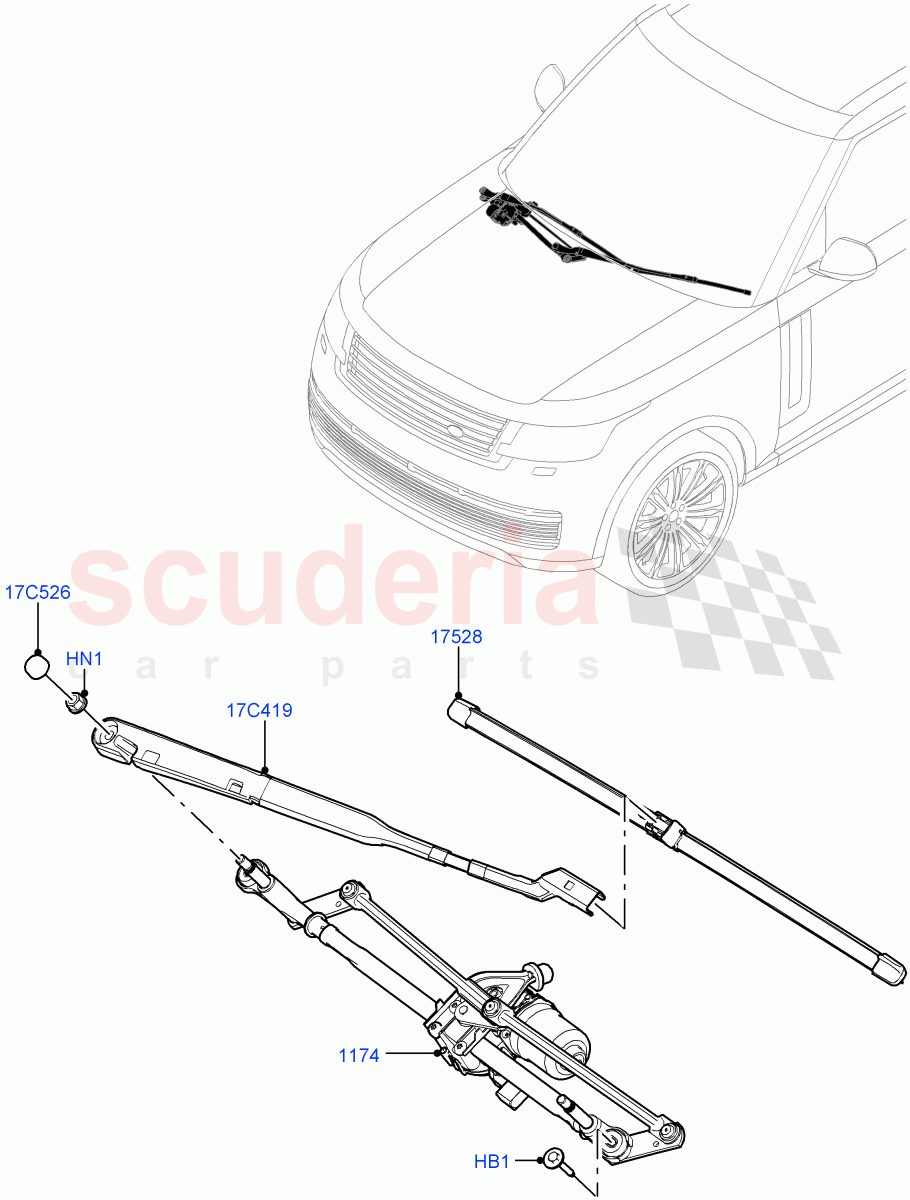 Windscreen Wiper of Land Rover Land Rover Range Rover (2022+) [3.0 I6 Turbo Diesel AJ20D6]