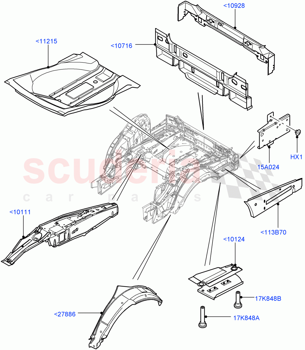 Floor Pan - Centre And Rear (Less Armoured) ((V) FROMAA000001) of Land Rover Land Rover Range Rover (2010-2012) [5.0 OHC SGDI SC V8 Petrol]
