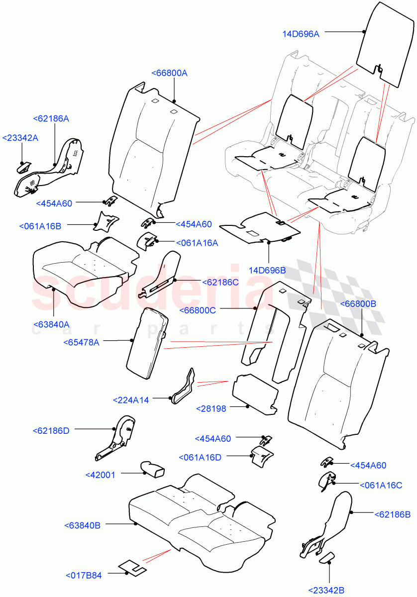 Rear Seat Pads/Valances & Heating (Changsu (China), 60/40 Load Through With Slide, With 60/40 Manual Fold Thru Rr Seat) ((V) FROMFG000001) of Land Rover Land Rover Discovery Sport (2015+) [2.0 Turbo Petrol GTDI]