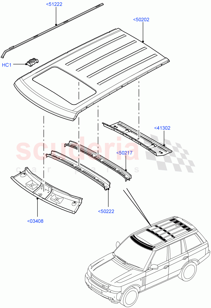 Roof - Sheet Metal (Less Armoured) ((V) FROMAA000001) of Land Rover Land Rover Range Rover (2010-2012) [5.0 OHC SGDI NA V8 Petrol]