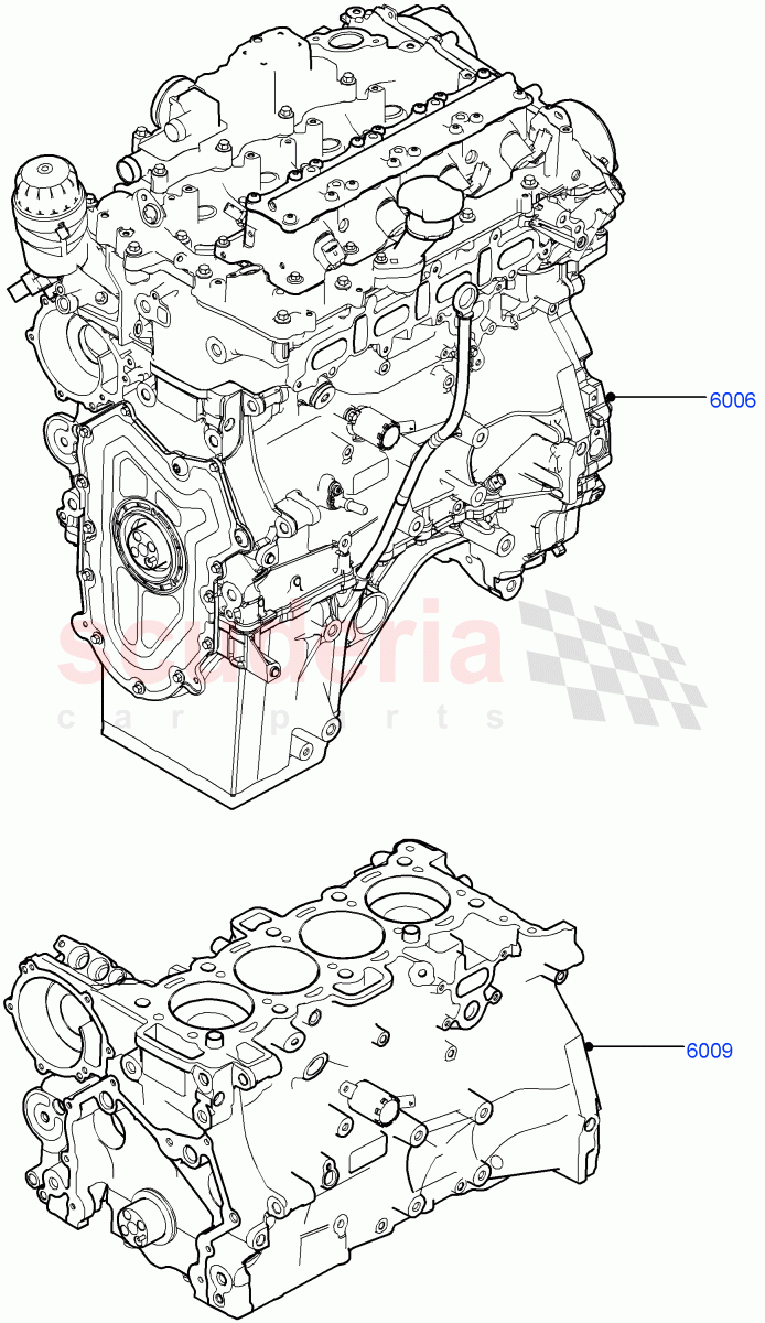 Service Engine And Short Block (2.0L I4 Mid DOHC AJ200 Petrol, 2.0L I4 High DOHC AJ200 Petrol, 2.0L AJ200P Hi PHEV) of Land Rover Land Rover Range Rover Velar (2017+) [2.0 Turbo Petrol AJ200P]