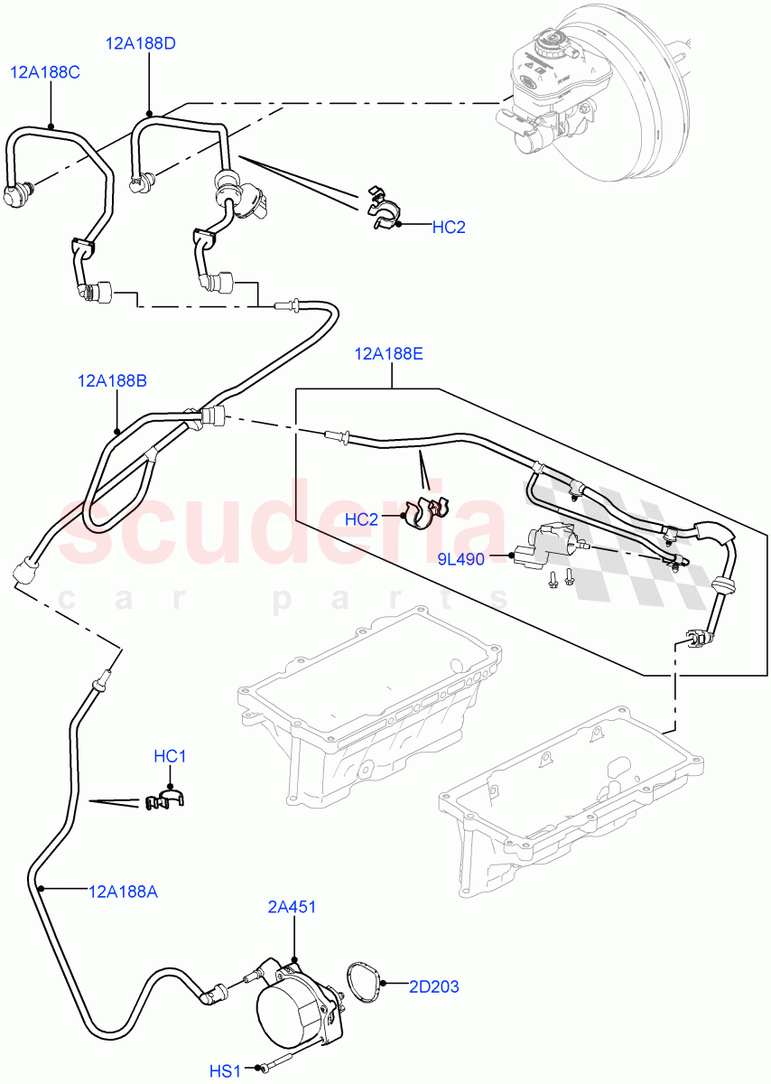 Vacuum Control And Air Injection (3.0L DOHC GDI SC V6 PETROL, RHD) ((V) TOGA999999) of Land Rover Land Rover Range Rover (2012-2021) [3.0 DOHC GDI SC V6 Petrol]