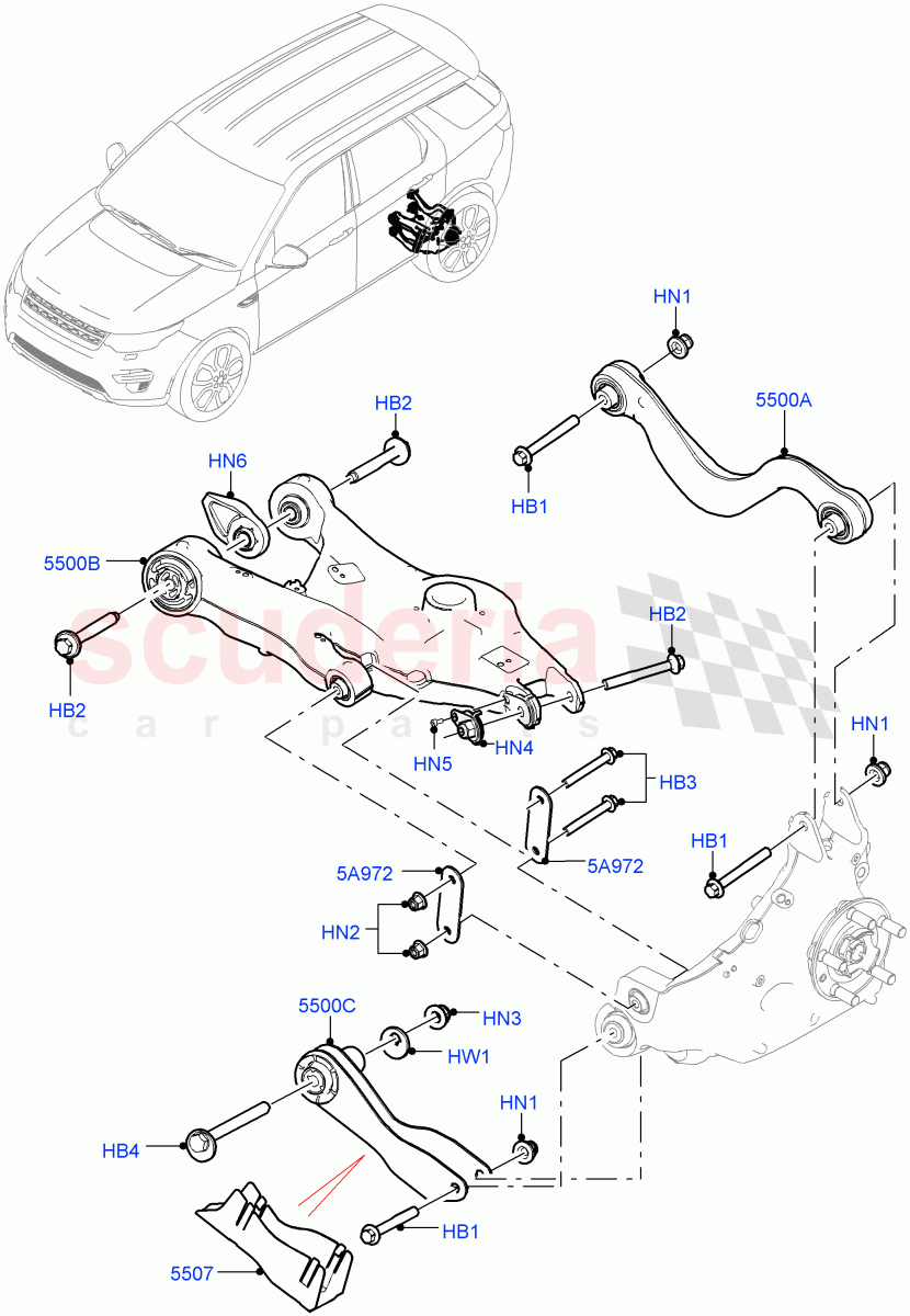 Rear Suspension Arms (Halewood (UK)) of Land Rover Land Rover Discovery Sport (2015+) [2.0 Turbo Diesel]