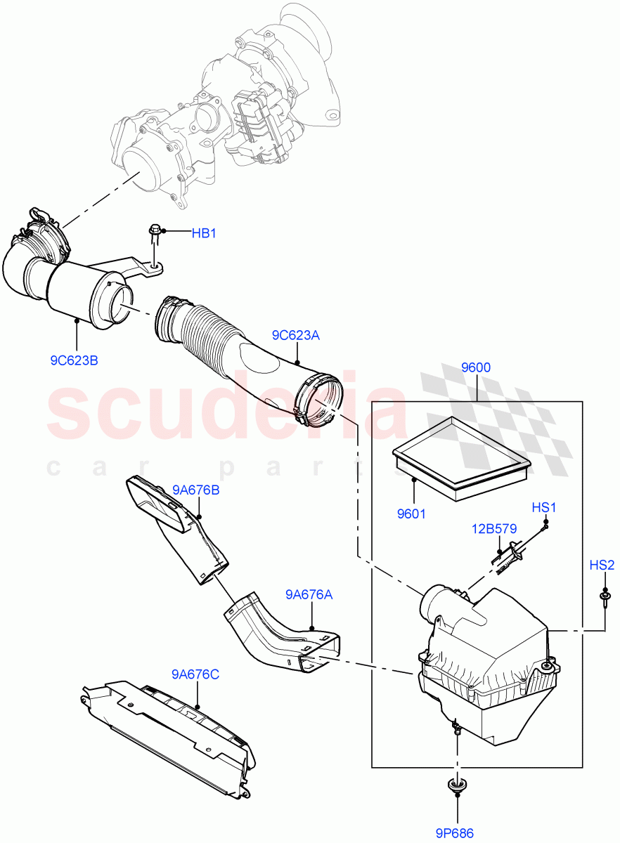 Air Cleaner (2.0L AJ21D4 Diesel Mid) ((V) FROMMA000001) of Land Rover Land Rover Range Rover Velar (2017+) [2.0 Turbo Diesel AJ21D4]