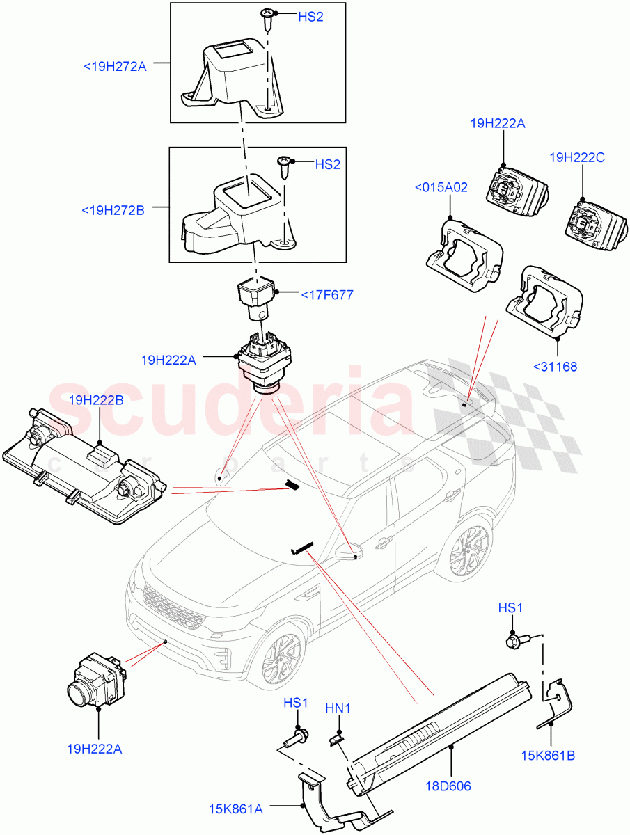 Camera Equipment (Solihull Plant Build) ((V) FROMJA000001) of Land Rover Land Rover Discovery 5 (2017+) [3.0 DOHC GDI SC V6 Petrol]