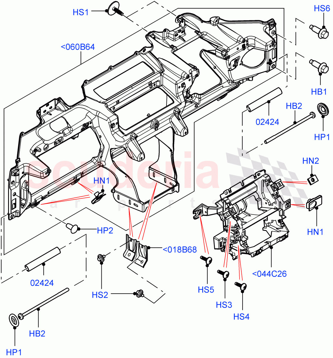Instrument Panel (Upper, Internal Components) (Changsu (China)) ((V) FROMEG000001) of Land Rover Land Rover Range Rover Evoque (2012-2018) [2.0 Turbo Petrol GTDI]