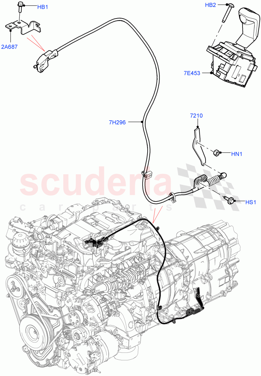 Gear Change-Automatic Transmission (Nitra Plant Build) (2.0L I4 High DOHC AJ200 Petrol, 8 Speed Auto Trans ZF 8HP45) of Land Rover Land Rover Defender (2020+) [2.0 Turbo Diesel]