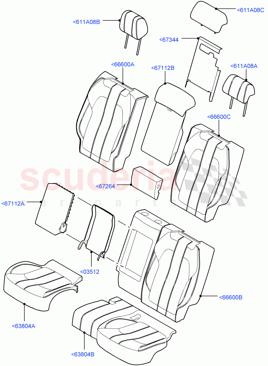 Rear Seat Covers (Windsor Leather Perforated) ((V) TOEA396202) of Land Rover Land Rover Range Rover Sport (2014+) [5.0 OHC SGDI SC V8 Petrol]