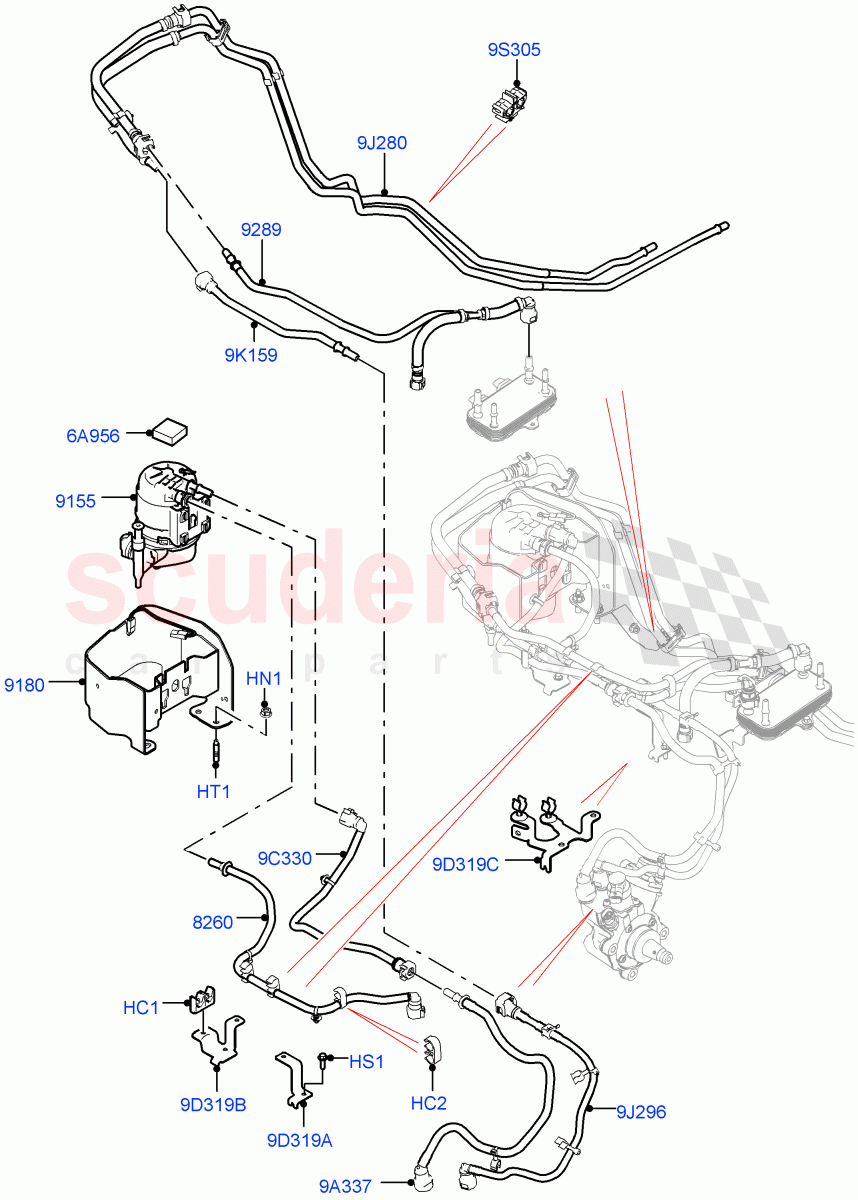Fuel Filter (2.0L AJ20D4 Diesel High PTA, Halewood (UK), Fuel Tank-Diesel) of Land Rover Land Rover Range Rover Evoque (2019+) [2.0 Turbo Diesel]