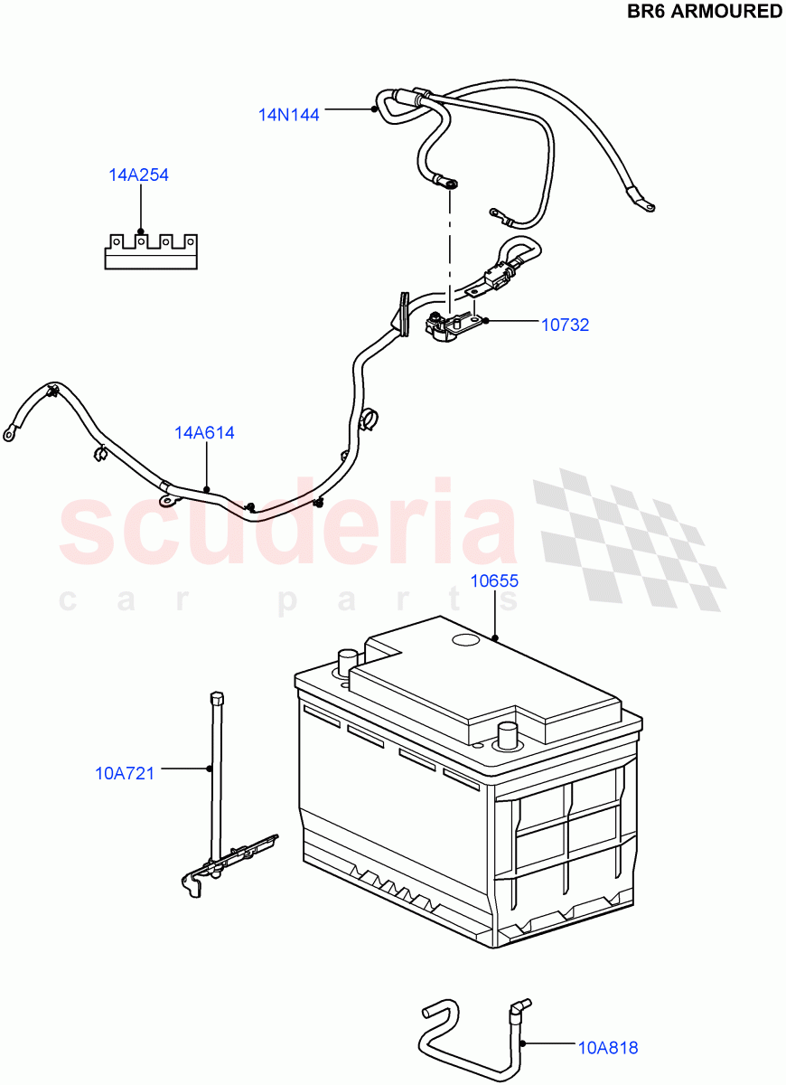 Battery And Mountings (With B6 Level Armouring) ((V) FROMAA000001) of Land Rover Land Rover Range Rover (2010-2012) [5.0 OHC SGDI NA V8 Petrol]