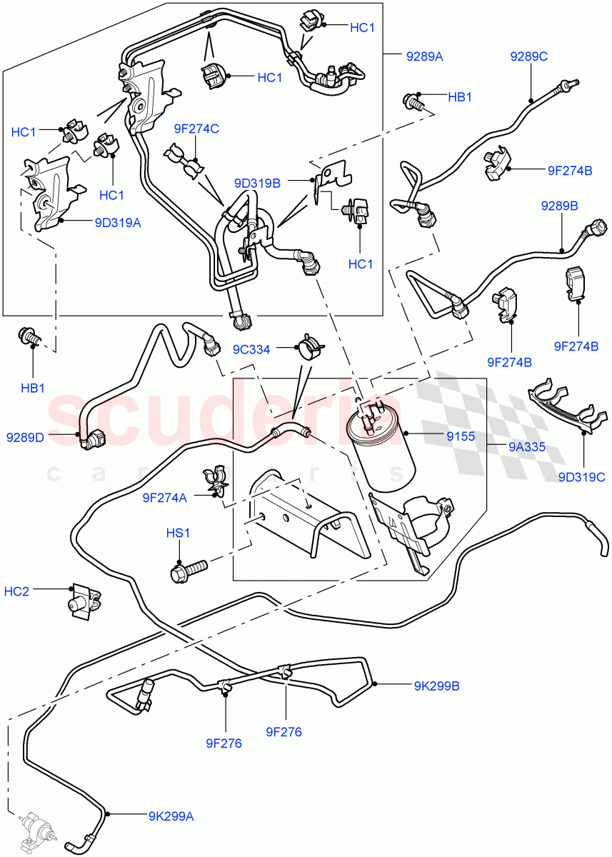 Fuel Lines (Lion Diesel 2.7 V6 (140KW)) ((V) TO6A999999) of Land Rover Land Rover Range Rover Sport (2005-2009) [2.7 Diesel V6]