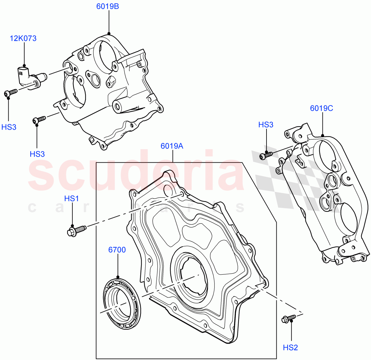 Timing Gear Covers (5.0 Petrol AJ133 DOHC CDA, 5.0L P AJ133 DOHC CDA S/C Enhanced, 5.0L OHC SGDI SC V8 Petrol - AJ133) ((V) FROMAA000001) of Land Rover Land Rover Range Rover (2010-2012) [5.0 OHC SGDI SC V8 Petrol]