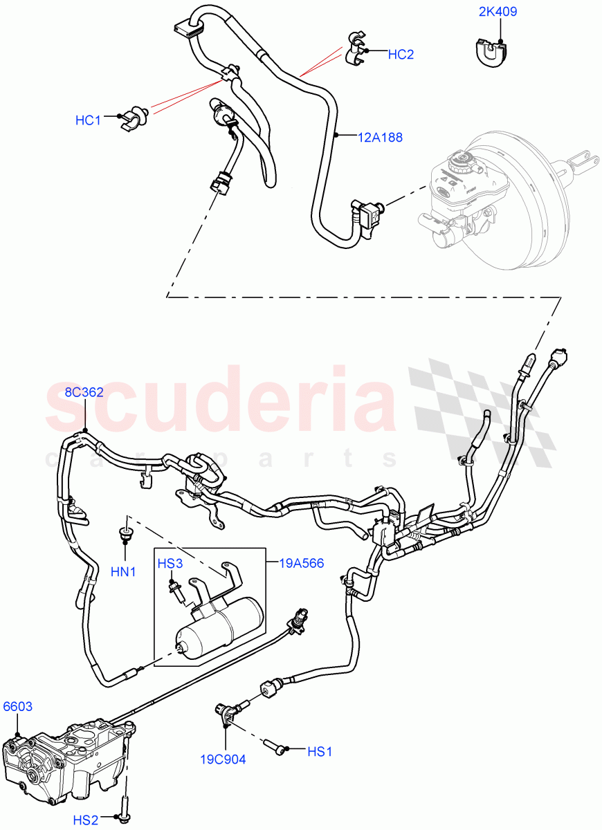 Vacuum Control And Air Injection (3.0L AJ20D6 Diesel High, LHD) ((V) FROMLA000001) of Land Rover Land Rover Range Rover (2012-2021) [3.0 I6 Turbo Diesel AJ20D6]