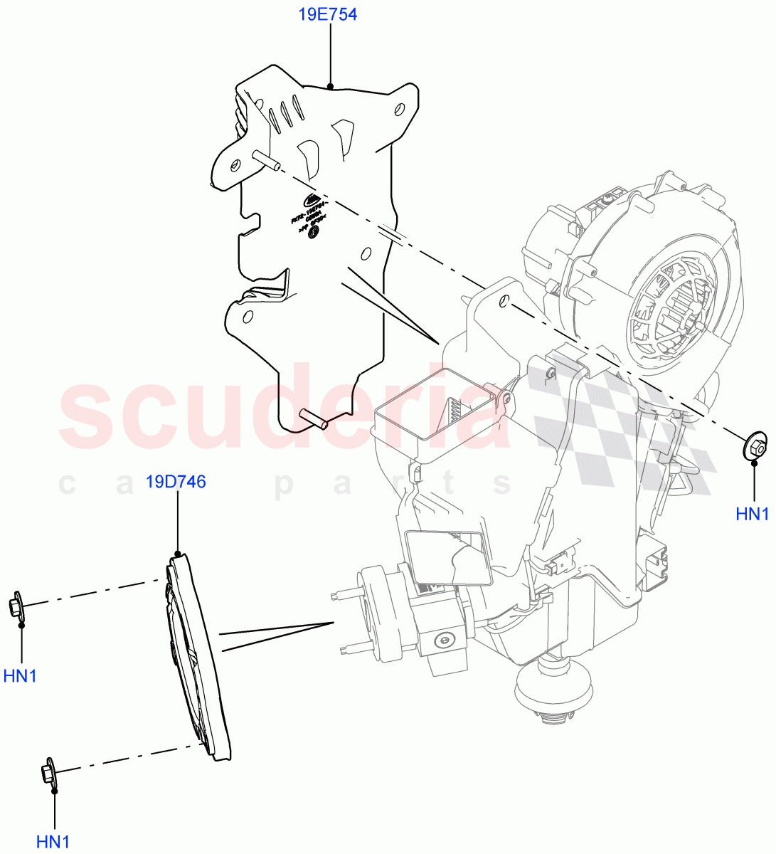 Heater/Air Cond.External Components (Main Unit) (Changsu (China), Climate Control - Chiller Unit) ((V) FROMFG000001, (V) TOKG999999) of Land Rover Land Rover Discovery Sport (2015+) [2.0 Turbo Diesel]