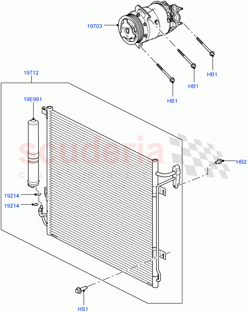 Air Conditioning Condensr/Compressr (5.0L OHC SGDI SC V8 Petrol - AJ133, 5.0L OHC SGDI NA V8 Petrol - AJ133) ((V) FROMAA000001) of Land Rover Land Rover Range Rover Sport (2010-2013) [3.6 V8 32V DOHC EFI Diesel]