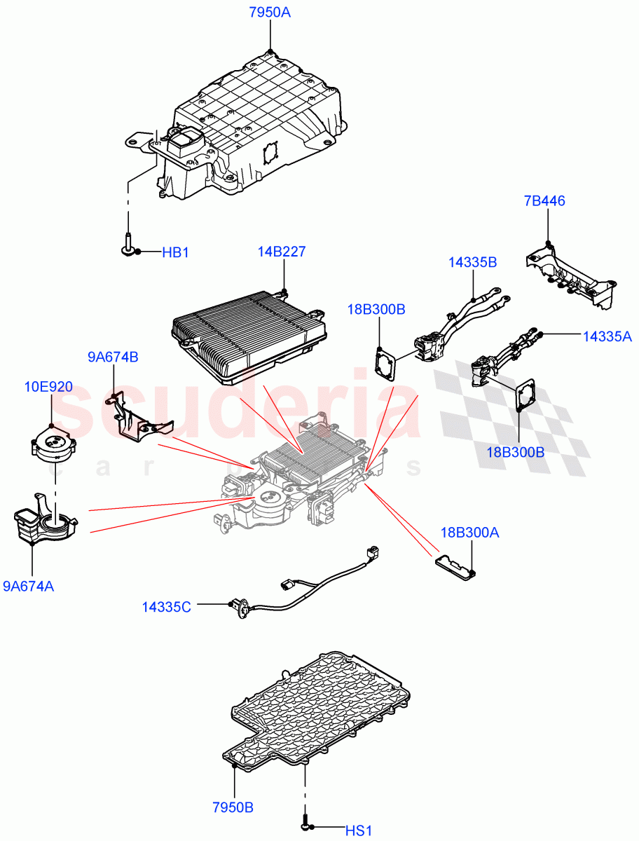 Hybrid Electrical Modules (MHEV Converter, Cooling Duct And Fans) (Electric Engine Battery-MHEV) of Land Rover Land Rover Range Rover (2012-2021) [3.0 I6 Turbo Diesel AJ20D6]