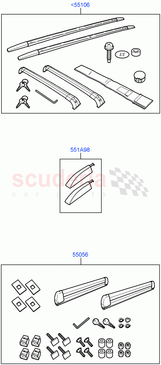 Accessory Roof Rack Mounting Kits ((V) FROMAA000001) of Land Rover Land Rover Range Rover Sport (2010-2013) [5.0 OHC SGDI SC V8 Petrol]