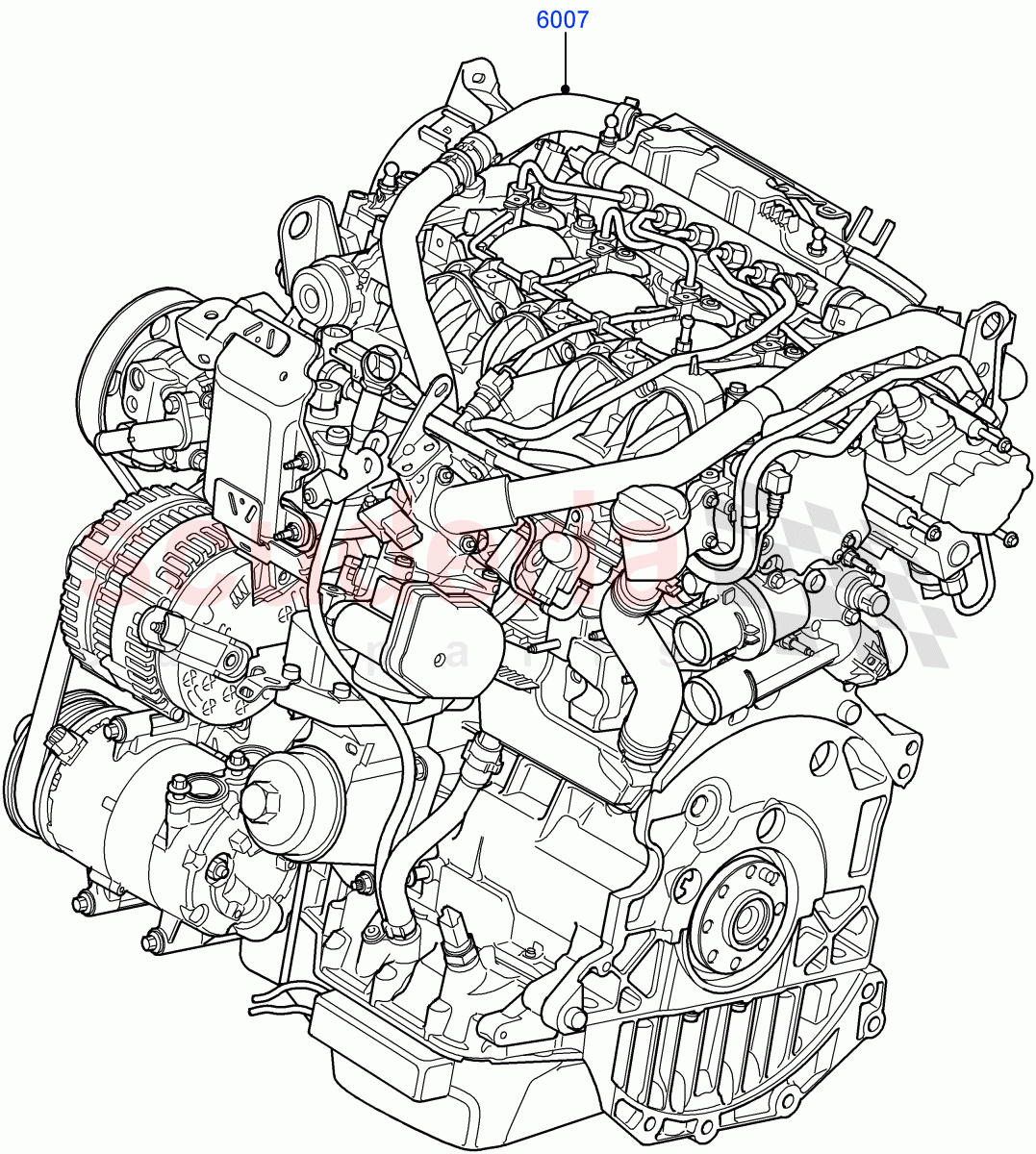 Engine Assy Fully Dressed (2.2L DOHC EFI TC DW12, 2.2L CR DI 16V Diesel) of Land Rover Land Rover Range Rover Evoque (2012-2018) [2.2 Single Turbo Diesel]