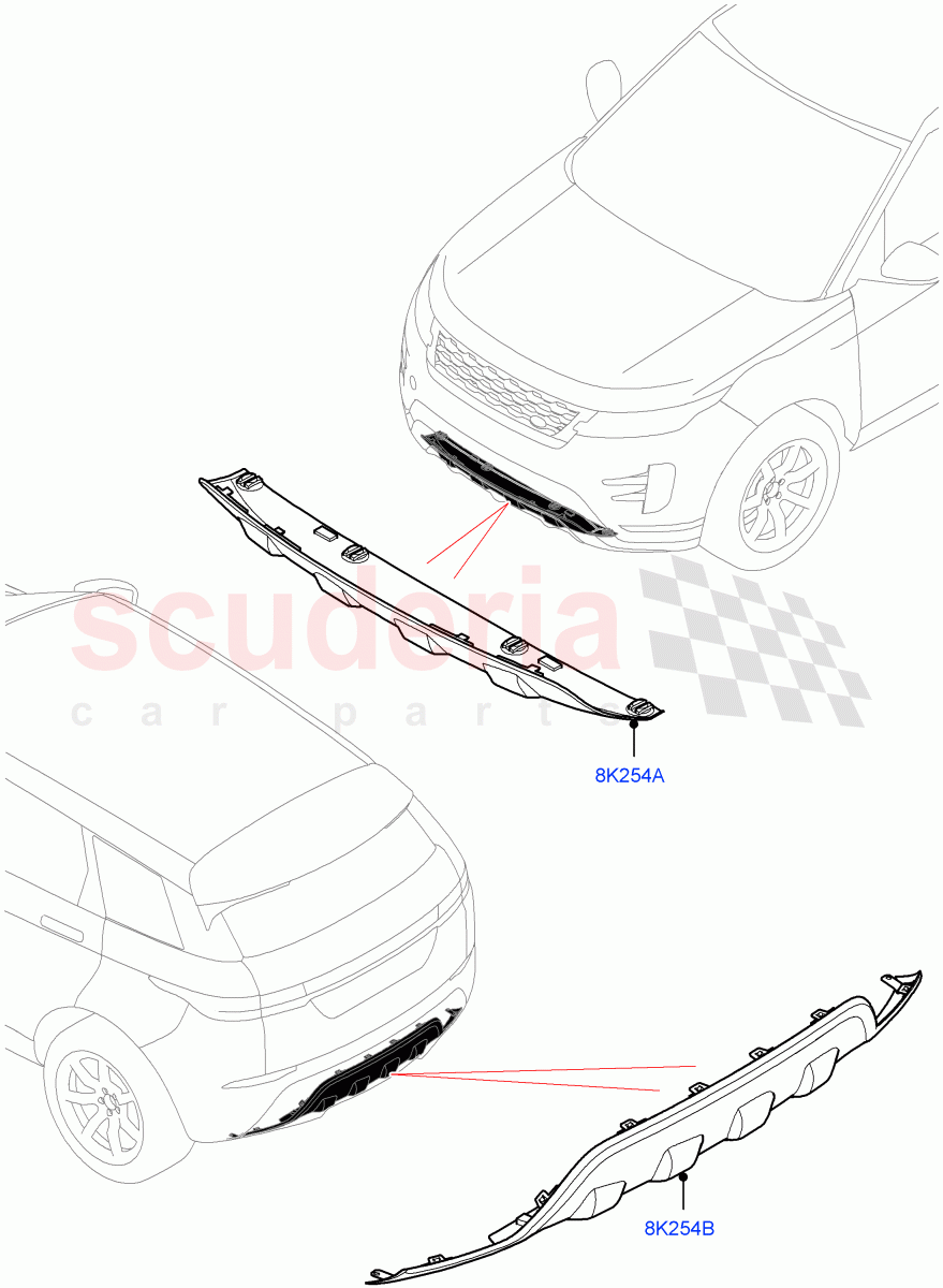 Exterior Body Protection (Itatiaia (Brazil)) of Land Rover Land Rover Range Rover Evoque (2019+) [1.5 I3 Turbo Petrol AJ20P3]