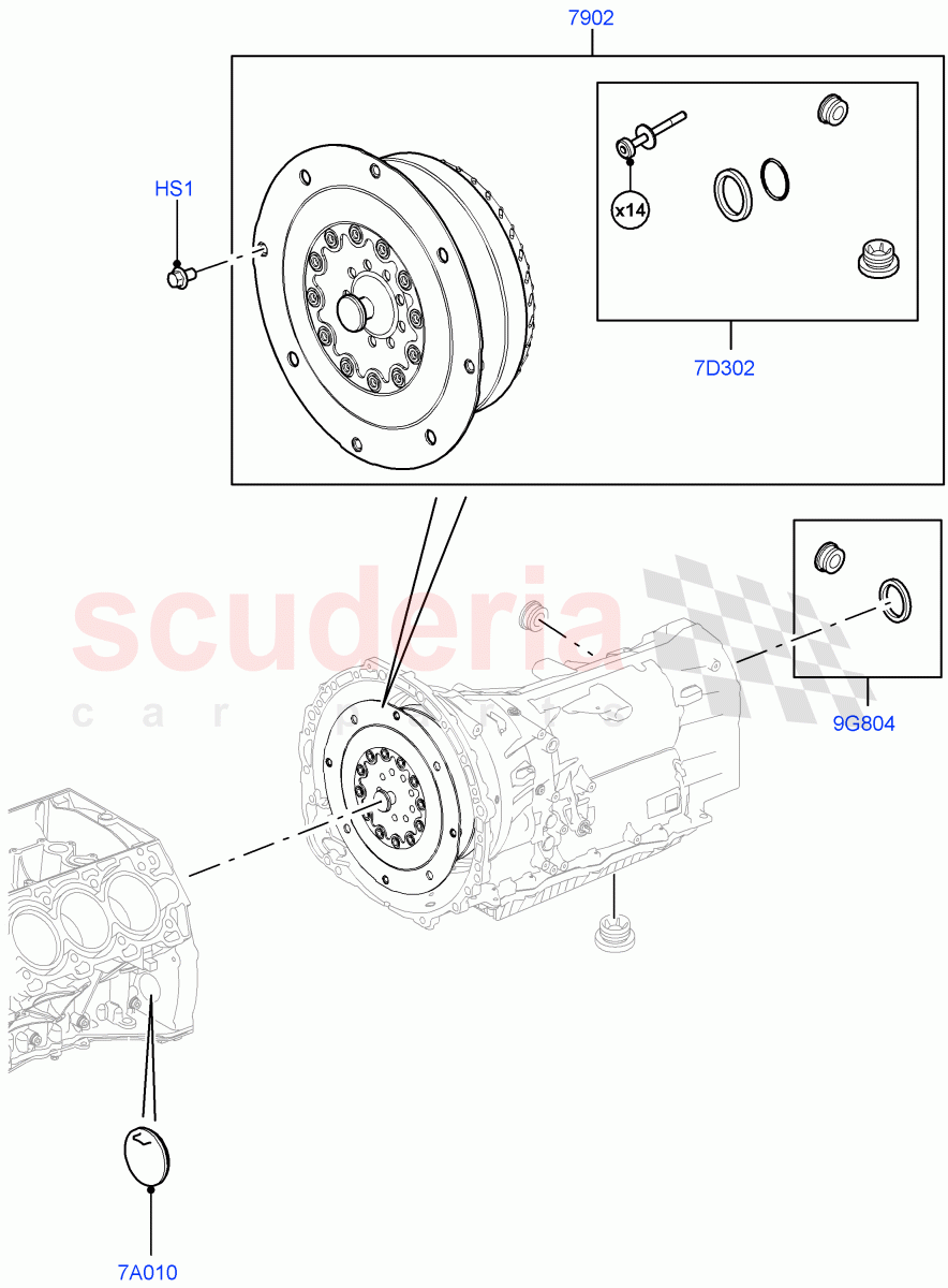 Converter (Solihull Plant Build) (8 Speed Auto Trans ZF 8HP45) ((V) FROMAA000001) of Land Rover Land Rover Range Rover Sport (2014+) [5.0 OHC SGDI SC V8 Petrol]