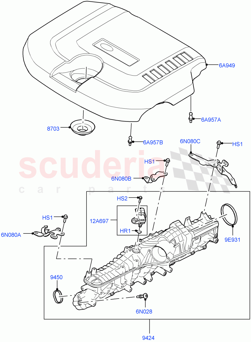 Inlet Manifold (3.0L AJ20D6 Diesel High) of Land Rover Land Rover Range Rover (2022+) [3.0 I6 Turbo Diesel AJ20D6]