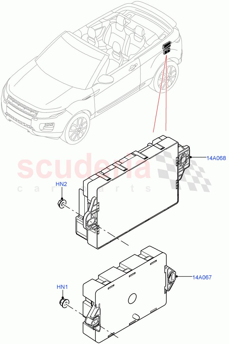 Fuses, Holders And Circuit Breakers (Rear) (2 Door Convertible, Halewood (UK)) ((V) FROMGH000001) of Land Rover Land Rover Range Rover Evoque (2012-2018) [2.0 Turbo Petrol AJ200P]