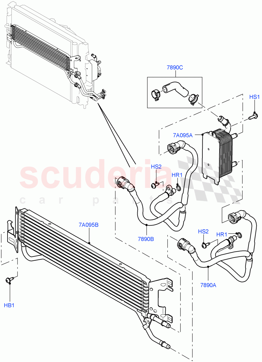 Transmission Cooling Systems (2.0L 16V TIVCT T/C 240PS Petrol, 6 Speed Auto AWF21 AWD, For Hot Climate Zones) of Land Rover Land Rover Range Rover Evoque (2012-2018) [2.0 Turbo Petrol AJ200P]
