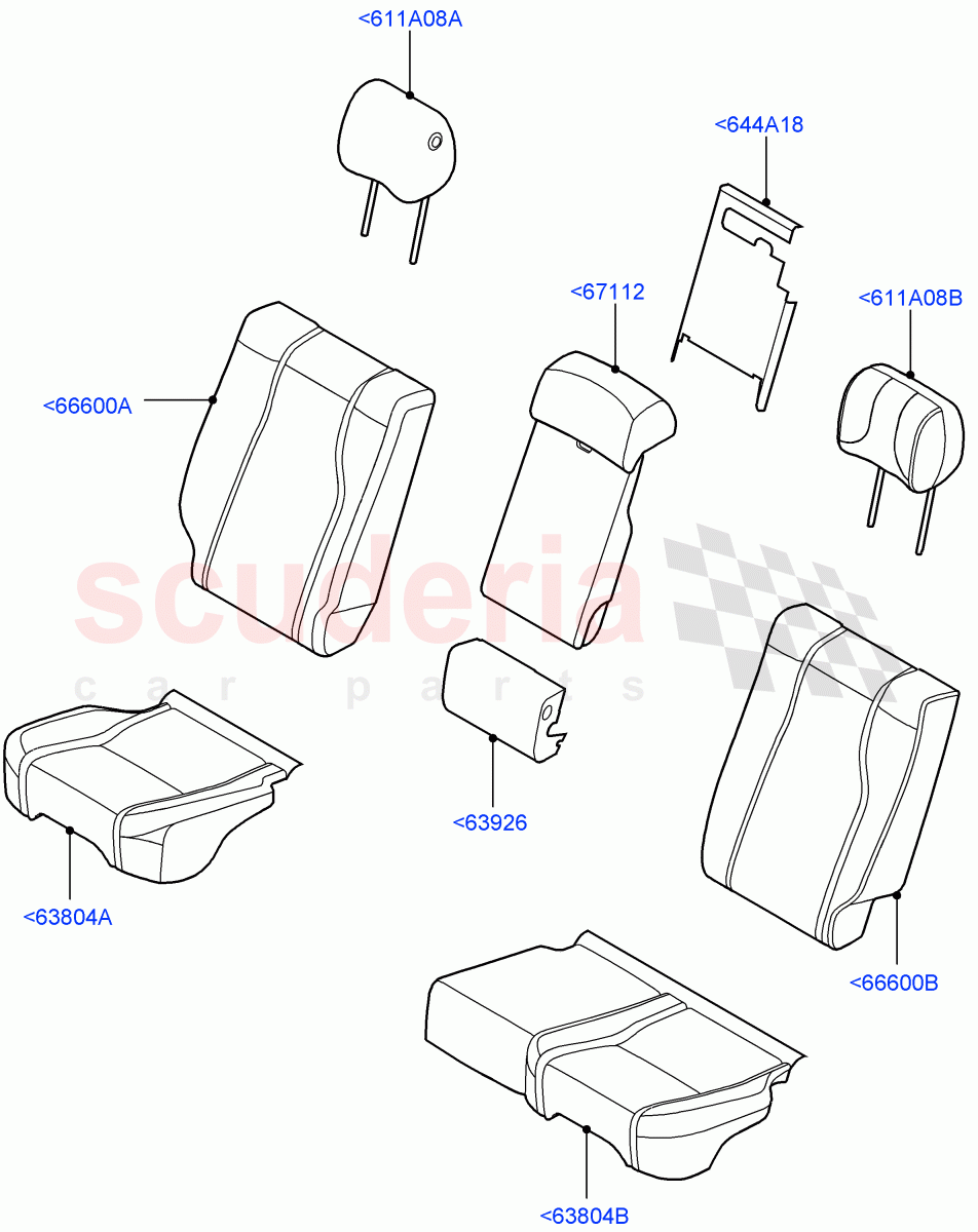 Rear Seat Covers (Windsor Leather Perforated) ((V) TOHA999999) of Land Rover Land Rover Range Rover (2012-2021) [3.0 I6 Turbo Diesel AJ20D6]
