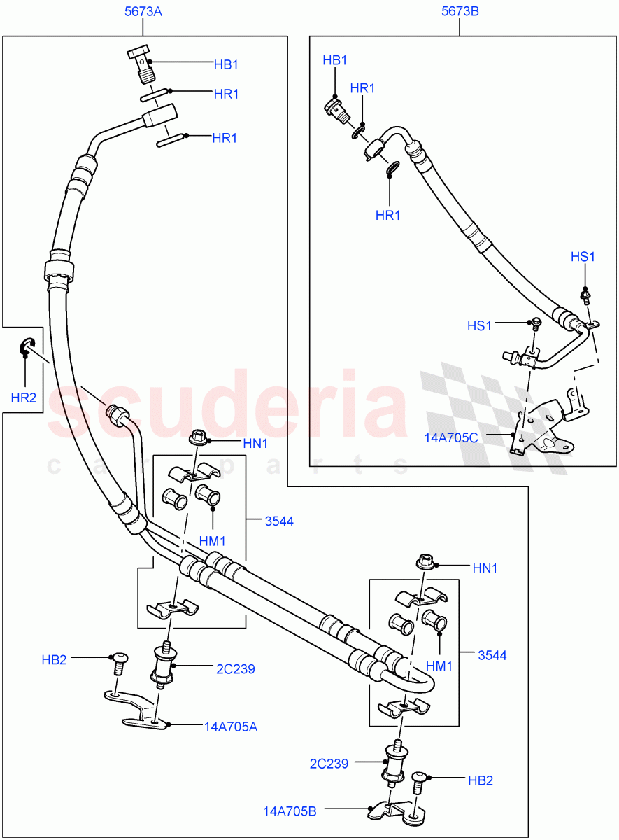 Active Anti-Roll Bar System (Hose Assy, High Pressure) (With Roll Stability Control) ((V) TO9A999999) of Land Rover Land Rover Range Rover Sport (2005-2009) [3.6 V8 32V DOHC EFI Diesel]