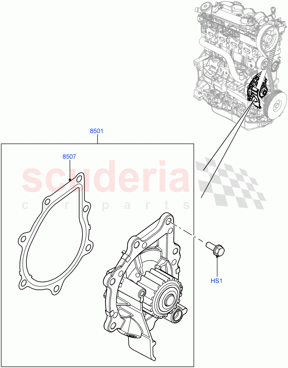 Water Pump (2.2L CR DI 16V Diesel, 2.2L DOHC EFI TC DW12) of Land Rover Land Rover Discovery Sport (2015+) [2.2 Single Turbo Diesel]