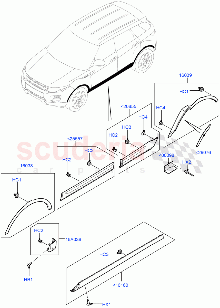 Body Mouldings (Itatiaia (Brazil)) ((V) FROMGT000001) of Land Rover Land Rover Range Rover Evoque (2012-2018) [2.0 Turbo Petrol GTDI]
