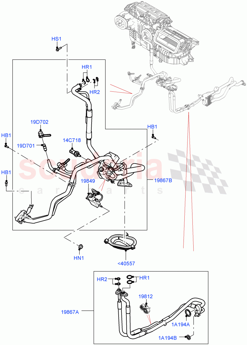 Air Conditioning System (2.0L AJ200P Hi PHEV, LHD) of Land Rover Land Rover Defender (2020+) [3.0 I6 Turbo Petrol AJ20P6]