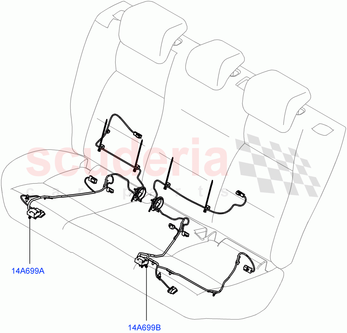Wiring - Seats (Rear Seats) (Changsu (China)) ((V) FROMFG000001) of Land Rover Land Rover Discovery Sport (2015+) [2.0 Turbo Diesel]