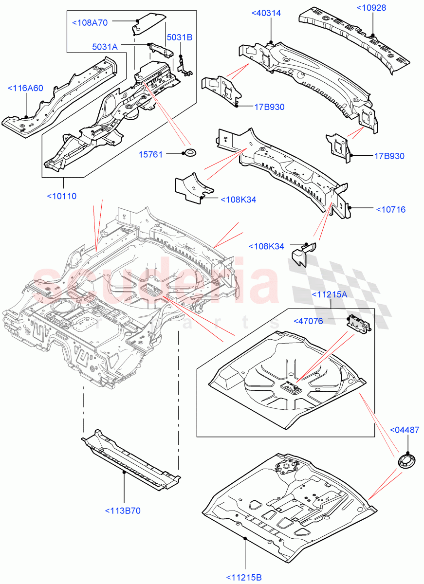 Floor Pan - Centre And Rear (Itatiaia (Brazil)) ((V) FROMGT000001) of Land Rover Land Rover Discovery Sport (2015+) [2.0 Turbo Diesel]