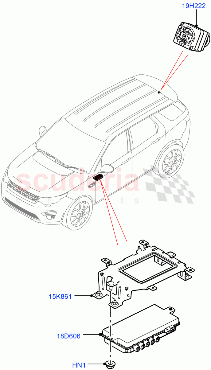 Camera Equipment (Halewood (UK), Rear View Camera-Fixed) ((V) TOLH999999) of Land Rover Land Rover Discovery Sport (2015+) [2.0 Turbo Petrol GTDI]