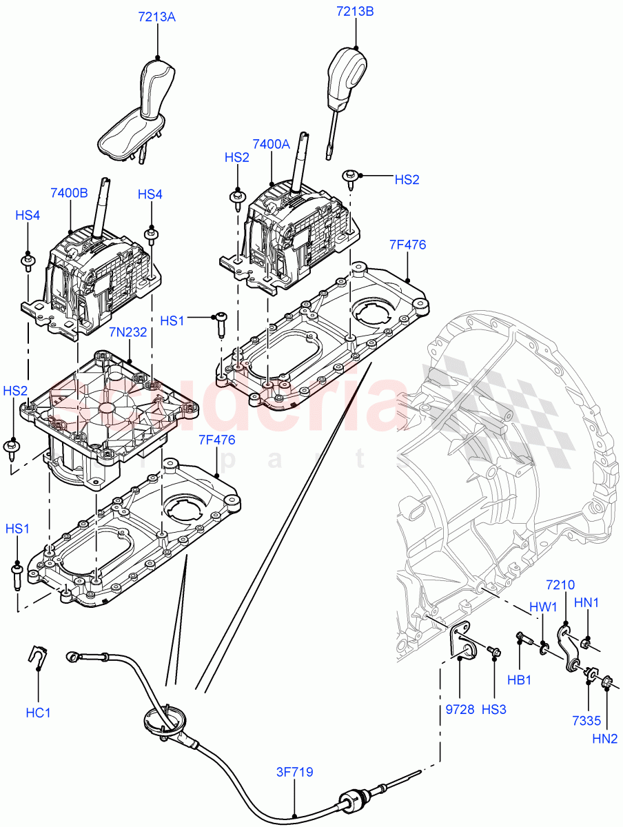 Gear Change-Automatic Transmission (Floor) (3.6L V8 32V DOHC EFi Diesel Lion, 6 Speed Auto ZF 6HP26 Steptronic, Cologne V6 4.0 EFI (SOHC), Lion Diesel 2.7 V6 (140KW)) ((V) FROMAA000001) of Land Rover Land Rover Range Rover Sport (2010-2013) [5.0 OHC SGDI NA V8 Petrol]