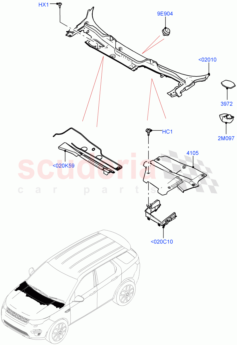 Cowl/Panel And Related Parts (Changsu (China)) ((V) FROMKG446857) of Land Rover Land Rover Discovery Sport (2015+) [1.5 I3 Turbo Petrol AJ20P3]