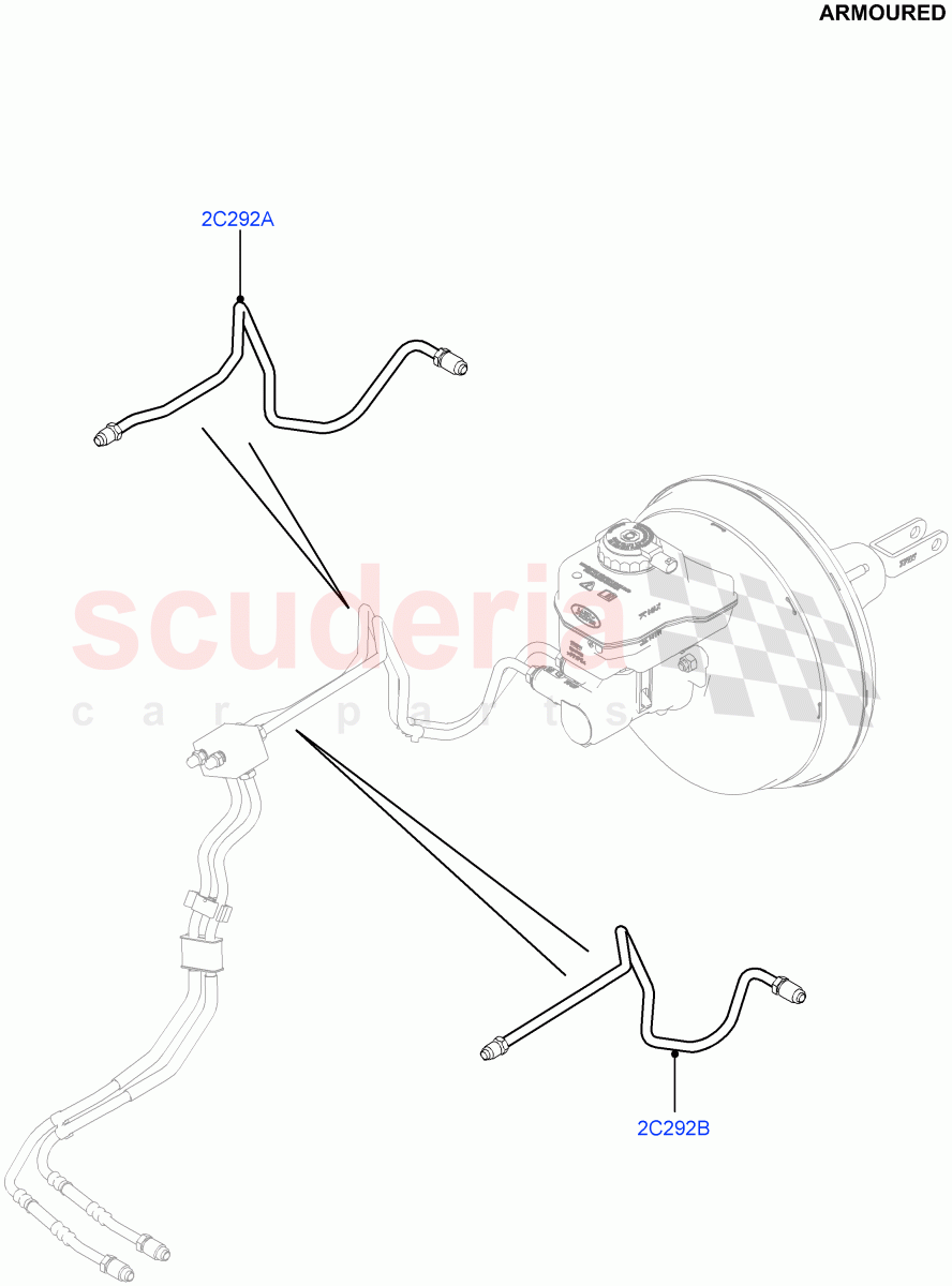 Front Brake Pipes (Armoured) ((V) FROMEA000001) of Land Rover Land Rover Range Rover (2012-2021) [5.0 OHC SGDI SC V8 Petrol]