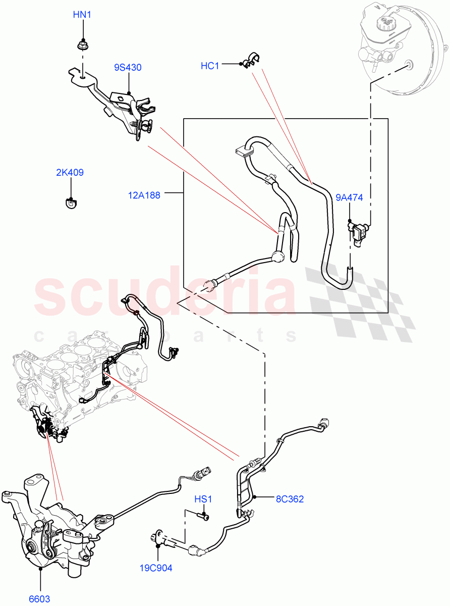 Vacuum Control And Air Injection (Solihull Plant Build) (2.0L I4 High DOHC AJ200 Petrol, LHD) ((V) FROMJA000001) of Land Rover Land Rover Discovery 5 (2017+) [2.0 Turbo Petrol AJ200P]