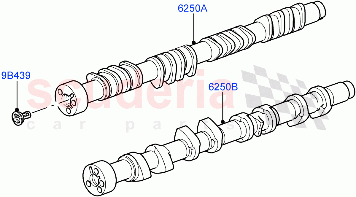 Camshaft (5.0L OHC SGDI NA V8 Petrol - AJ133) ((V) FROMAA000001) of Land Rover Land Rover Discovery 4 (2010-2016) [5.0 OHC SGDI NA V8 Petrol]