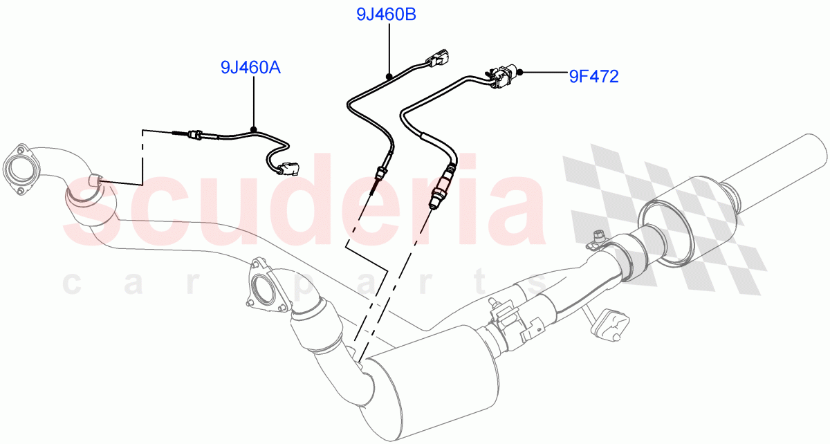 Exhaust Sensors And Modules (3.0L 24V DOHC V6 TC Diesel, Euro Stage 4 Emissions) ((V) FROMAA000001) of Land Rover Land Rover Discovery 4 (2010-2016) [3.0 Diesel 24V DOHC TC]