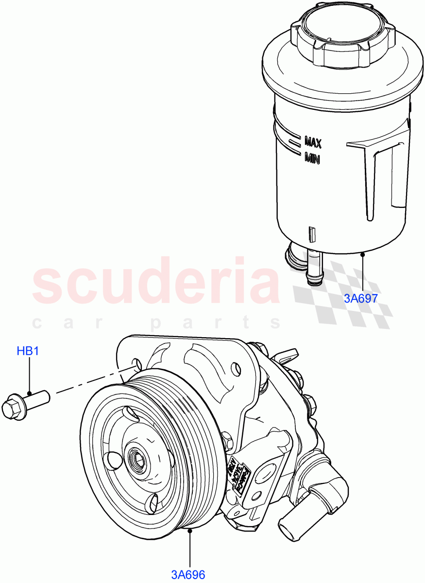 Power Steering Pump Mounting (3.6L V8 32V DOHC EFi Diesel Lion) ((V) FROM7A000001, (V) TO9A999999) of Land Rover Land Rover Range Rover Sport (2005-2009) [2.7 Diesel V6]