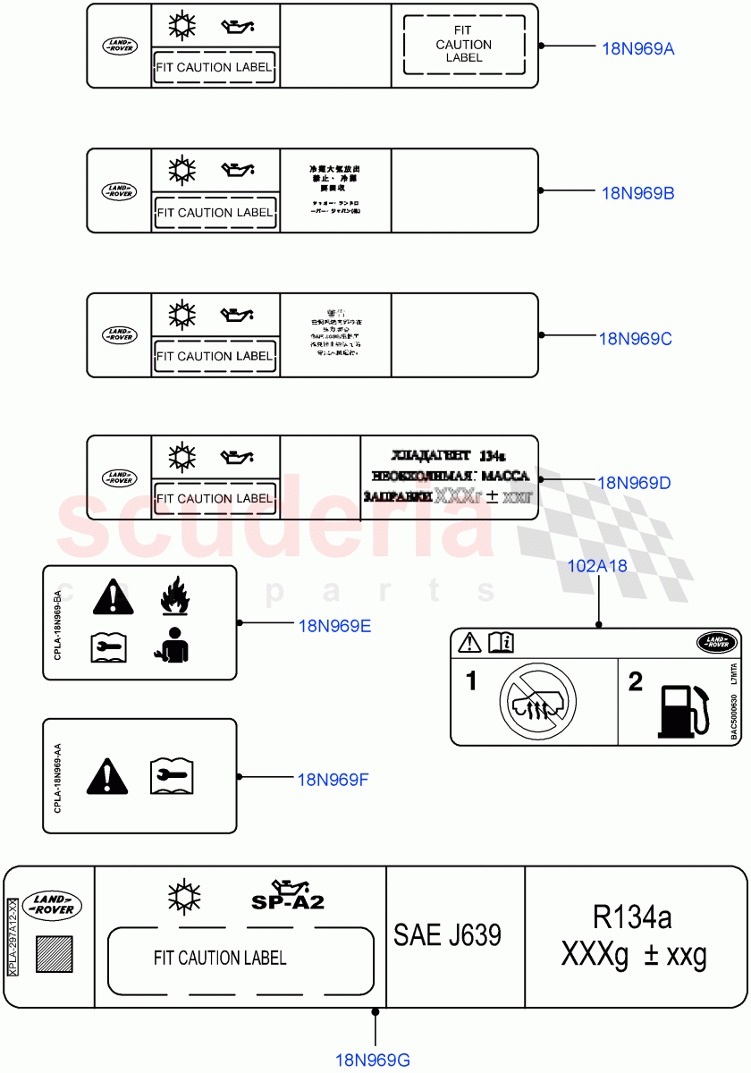 Labels (Air Conditioning) of Land Rover Land Rover Range Rover Sport (2014+) [4.4 DOHC Diesel V8 DITC]