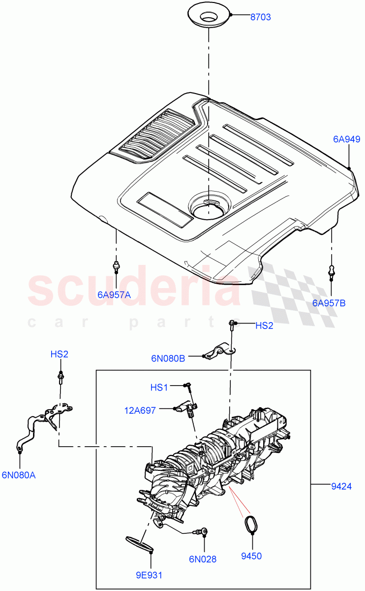 Inlet Manifold (2.0L AJ21D4 Diesel Mid) ((V) FROMMA000001) of Land Rover Land Rover Range Rover Velar (2017+) [2.0 Turbo Diesel AJ21D4]