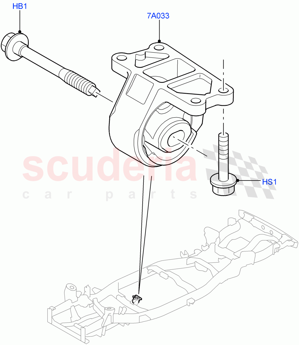 Transmission Mounting ((V) FROMAA000001) of Land Rover Land Rover Discovery 4 (2010-2016) [3.0 Diesel 24V DOHC TC]
