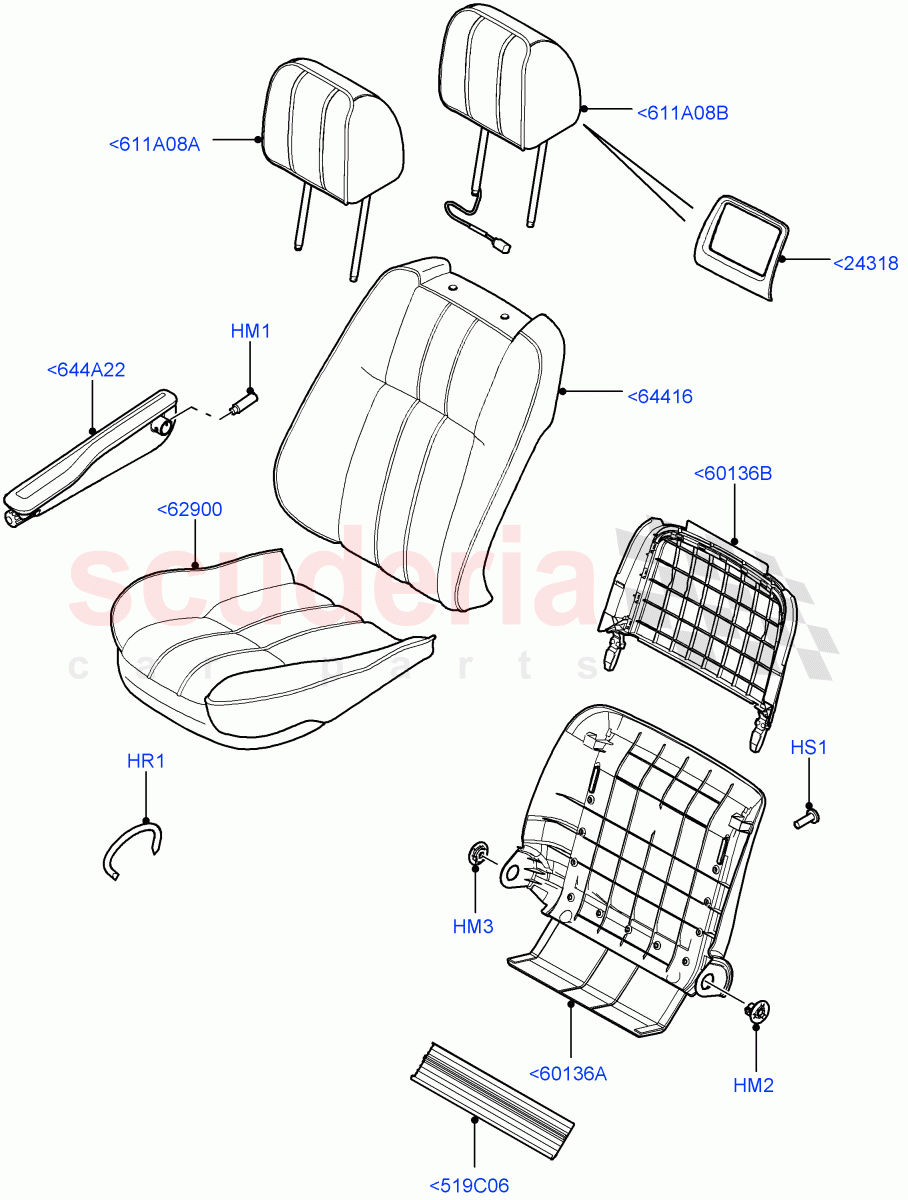 Front Seat Covers (Oxford Leather Windsor, With Heated Seats - Front/Rear) ((V) FROMAA000001) of Land Rover Land Rover Range Rover (2010-2012) [3.6 V8 32V DOHC EFI Diesel]