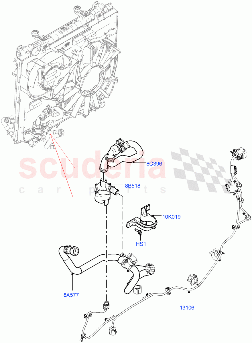 Water Pump (Nitra Plant Build, Auxiliary Unit) (2.0L I4 DSL MID DOHC AJ200) ((V) FROMK2000001) of Land Rover Land Rover Discovery 5 (2017+) [2.0 Turbo Diesel]