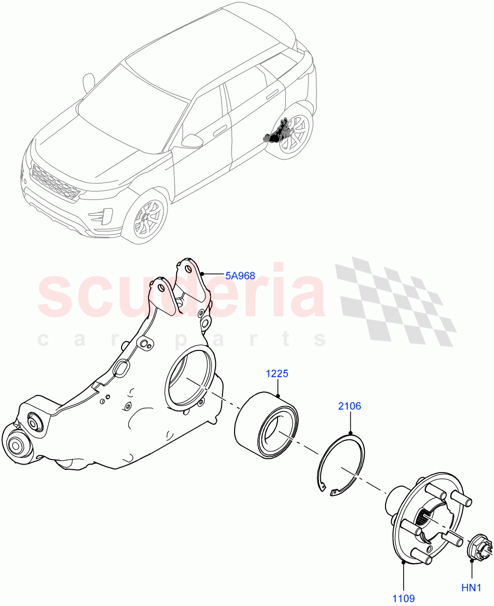 Rear Knuckle And Hub (Changsu (China)) of Land Rover Land Rover Range Rover Evoque (2019+) [1.5 I3 Turbo Petrol AJ20P3]