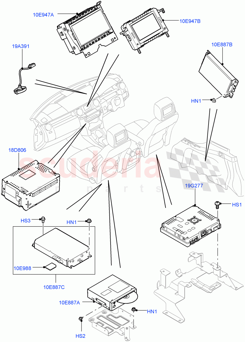Family Entertainment System (Front Seats) ((V) FROMCA000001) of Land Rover Land Rover Discovery 4 (2010-2016) [3.0 Diesel 24V DOHC TC]