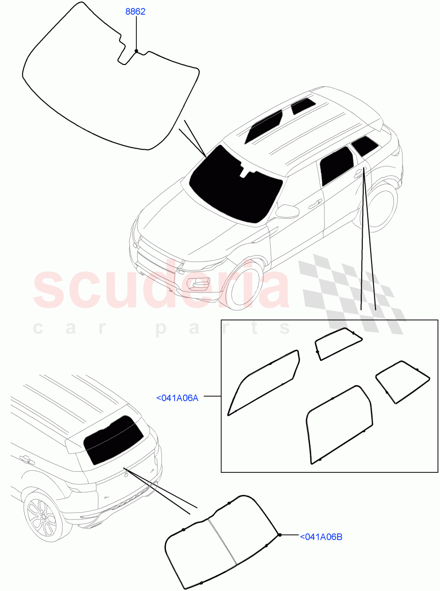Touring Accessories (Sun Blinds) (Halewood (UK)) of Land Rover Land Rover Range Rover Evoque (2012-2018) [2.0 Turbo Petrol GTDI]